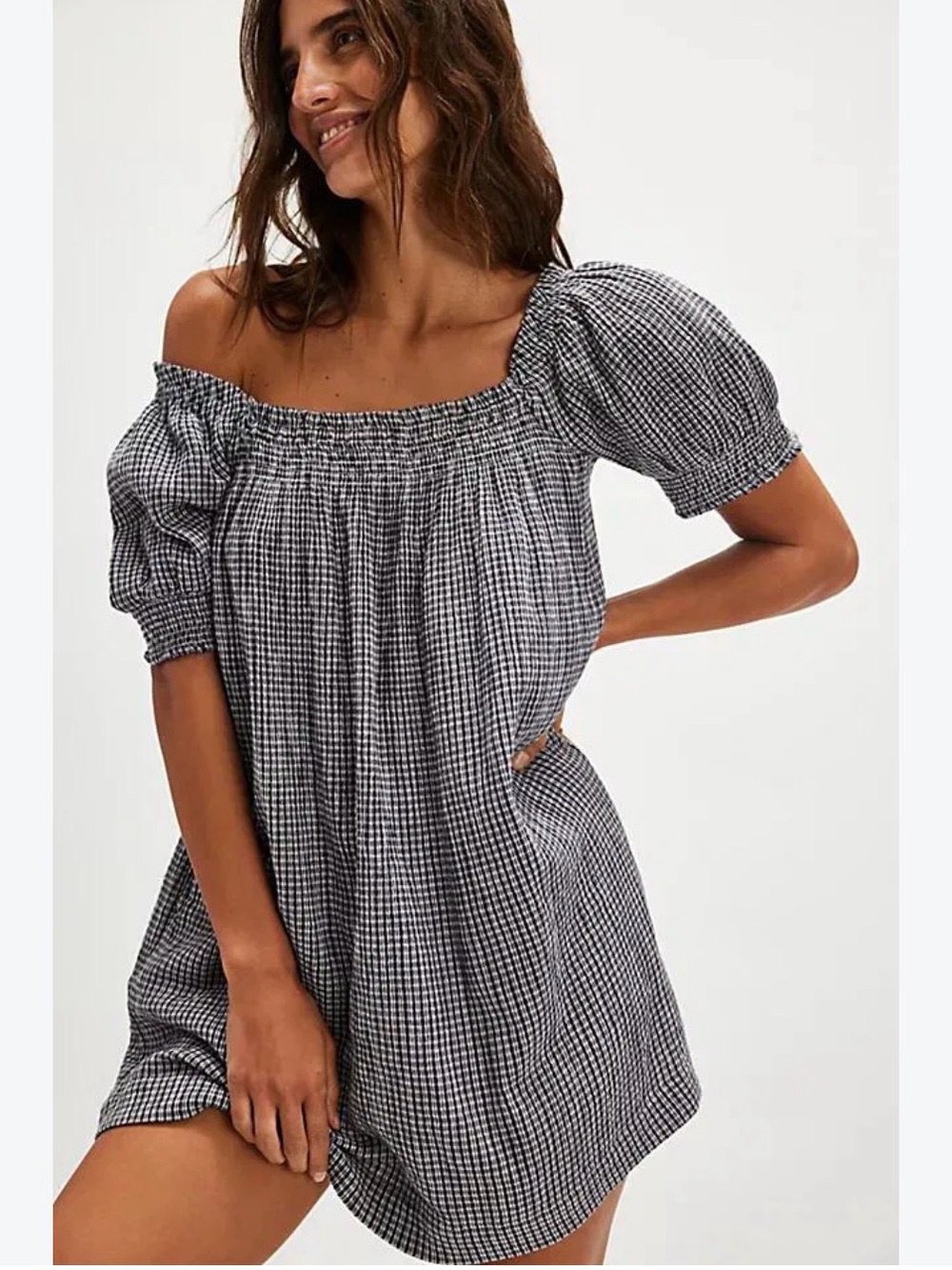 NWT Free People Mila Plaid Mini Dress